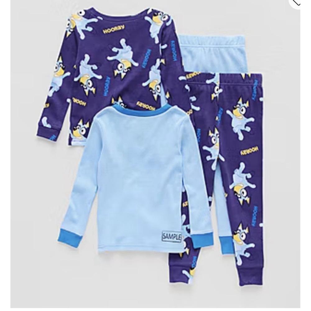 Toddler Boys Bluey Crew Neck Long Sleeve 4-pc. Pajama Sets S-4 - Picture 3 of 7